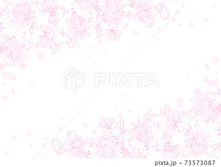 幻想的な桜のフレームイラストのイラスト素材