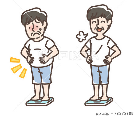体重を気にする男性 73575389