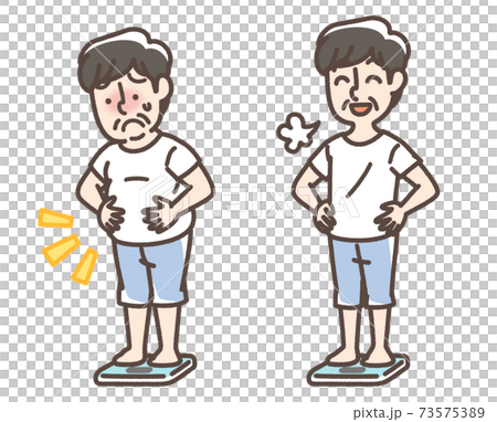 体重を気にする男性 73575389