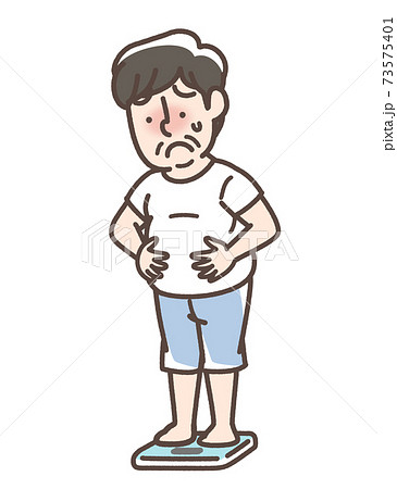 体重を気にする男性 体重を気にする男性 73575401