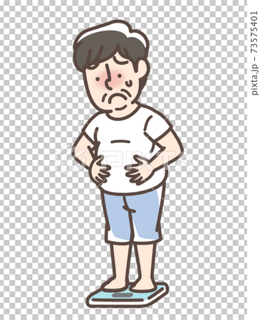体重を気にする男性 体重を気にする男性 73575401
