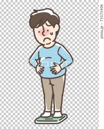 体重を気にする男性 体重を気にする男性 73575406