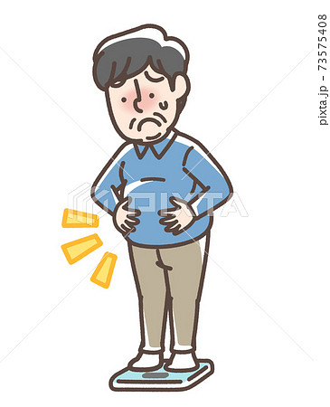 体重を気にする男性 体重を気にする男性 73575408