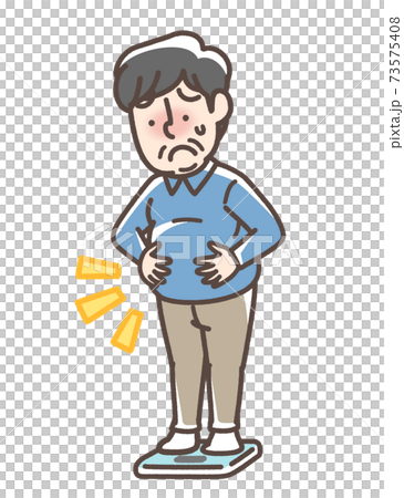 体重を気にする男性 体重を気にする男性 73575408