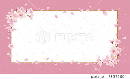 桜の背景素材 タイトル枠 煌びやか ゴージャス ピンク背景 16 9比率 のイラスト素材
