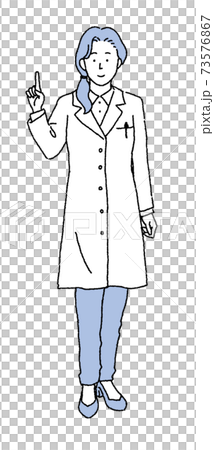 A simple touch: Full-body illustration of a female doctor 73576867