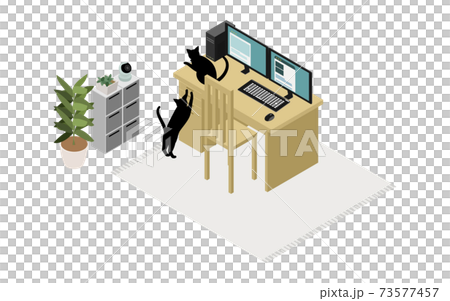 Image illustration of pet watching service, isometric 73577457