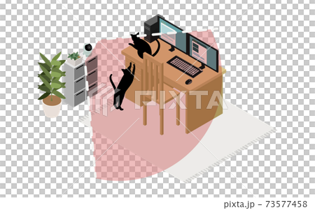 Image illustration of pet watching service, isometric 73577458