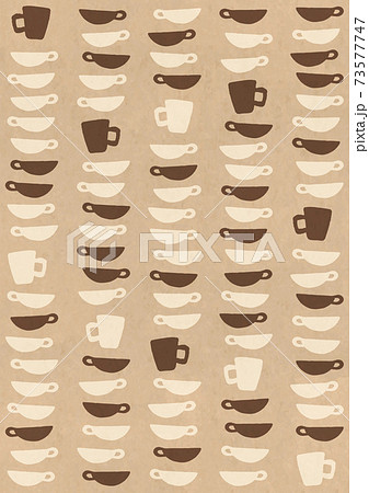 クラフト紙風のカフェのパターン素材のイラスト素材