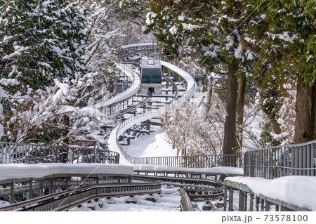 積雪の英彦山スロープカー_福岡県田川郡添田町大字英彦山 73578100