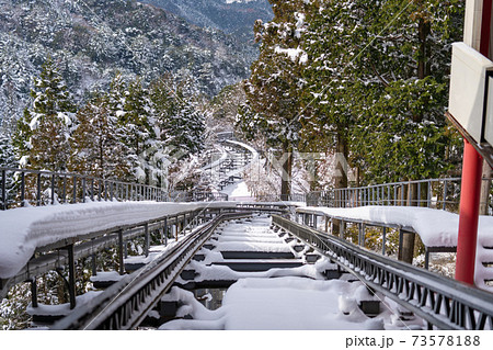 積雪の英彦山スロープカー_福岡県田川郡添田町大字英彦山 73578188