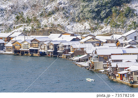 京都　伊根湾風景（冬）　 73578216