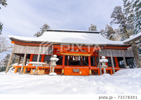 雪の英彦山神宮_福岡県田川郡添田町 雪の英彦山神宮_福岡県田川郡添田町 73578301