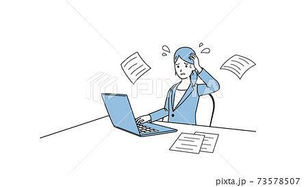 仕事　忙しい　女性　OL　会社員 73578507