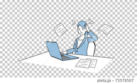 仕事　忙しい　女性　OL　会社員 73578507