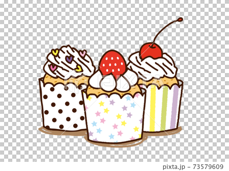 可愛いカップケーキのイラスト1　 73579609