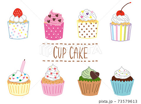 Cute Cupcake Illustration Material Set Without Stock Illustration