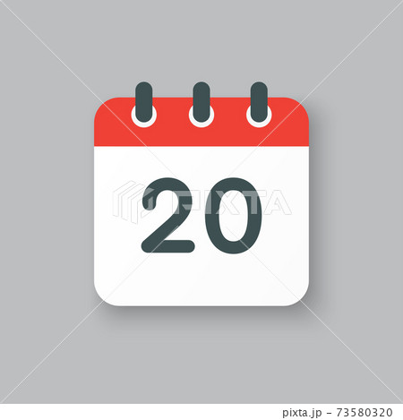 Vector icon calendar day number 20, 20th day month 73580320