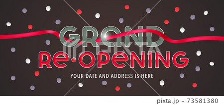 Grand opening or re-opening vector illustration, background with red ribbon 73581380