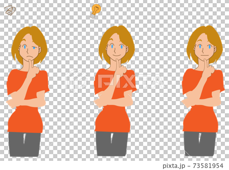 Worried young foreign woman facial expression set - Stock Illustration ...