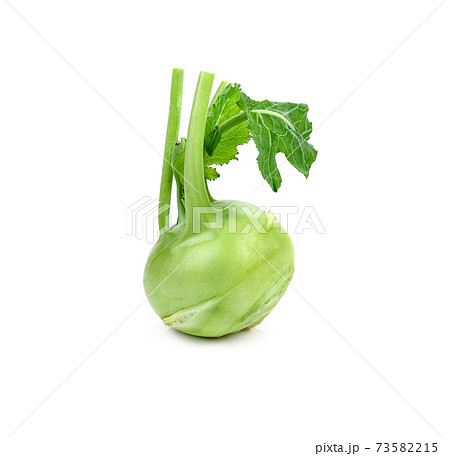 Fresh green kohlrabi isolated on white background. Fresh green kohlrabi isolated on white background. 73582215
