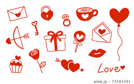 Set of icons for  for Valentine's day theme. 73583391