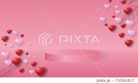 3d pink vector background with podium and views pink walls. minimal 3d abstract background. The stage for your product 3d pink vector background with podium and views pink walls. minimal 3d abstract background. The stage for your product 73583817