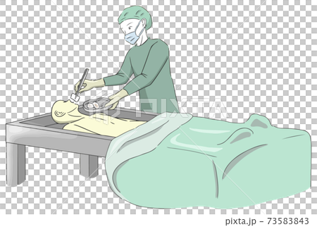 在防腐「清潔」過程中對臉部進行消毒的人 73583843