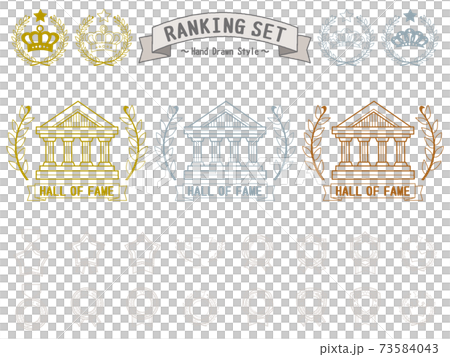 A felt-tip pen style hand-painted ranking material set. Hall of Fame Temple A felt-tip pen style hand-painted ranking material set. Hall of Fame Temple 73584043