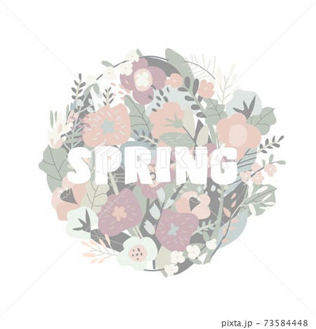Cute cartoon spring bouquet of flowers. Hello spring Cute cartoon spring bouquet of flowers. Hello spring 73584448