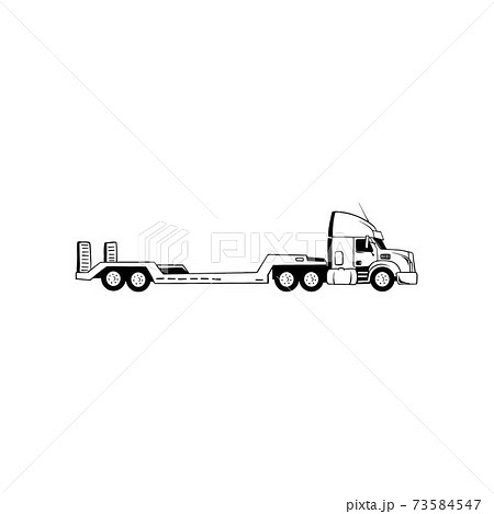 American Truck - black and white vector illustration American Truck - black and white vector illustration 73584547
