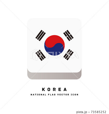 四角いアイコン風 国旗 韓国 のイラスト素材