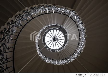 The sweeping Tulip Stairs are one of the original features of the Queen's House in Greenwich, London in Great Britain 73585357