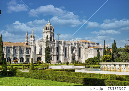 The Hieronymites Monastery, Mosteiro dos Jeronimos is located in Lisbon Portugal. UNESCO as a World Heritage Site. 73585397