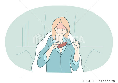 Cold, flu, feeling ill and infection concept 73585490