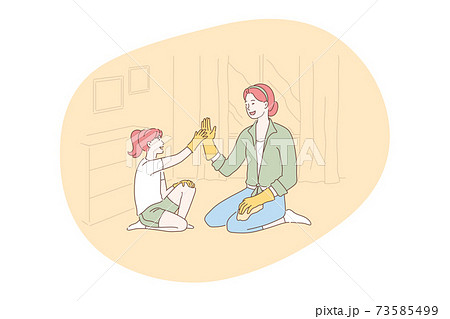 Mother and child, motherhood, home activities with children concept 73585499