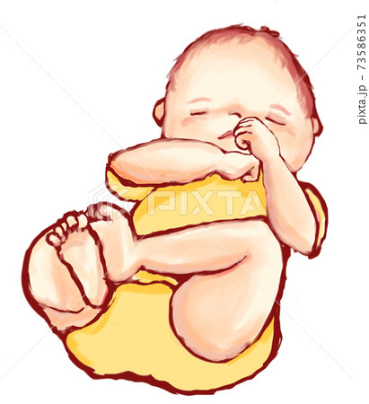 指しゃぶりをする赤ちゃんのイラスト素材