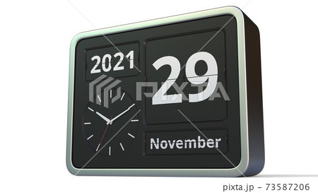 November 29 date on the flip clock calendar, 3d rendering November 29 date on the flip clock calendar, 3d rendering 73587206