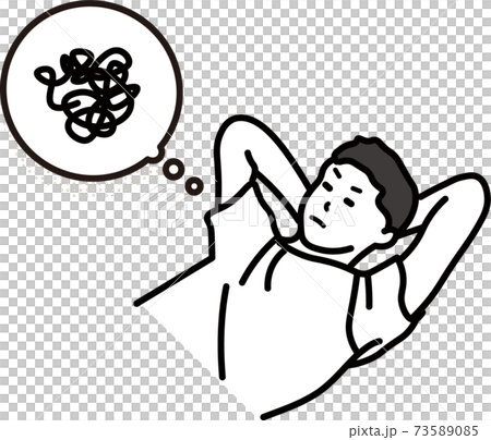 モヤモヤしている男性 73589085