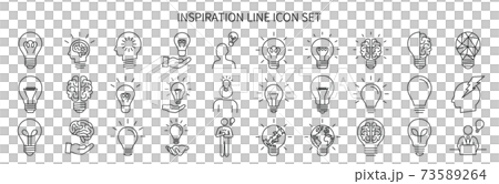 靈感和燈泡圖標集 靈感和燈泡圖標集 73589264