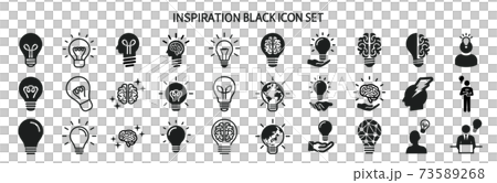 ひらめきと電球のアイコンセット ひらめきと電球のアイコンセット 73589268