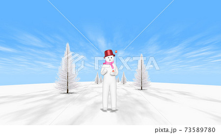 お手玉で遊ぶ雪ダルマ男 縦横比16 9背景 壁紙 用のイラスト素材