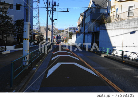 1月 国分寺90多摩蘭坂 国分寺崖線の写真素材