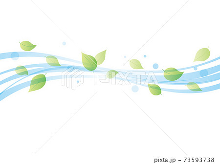 緑の葉と水の流れのイラスト素材
