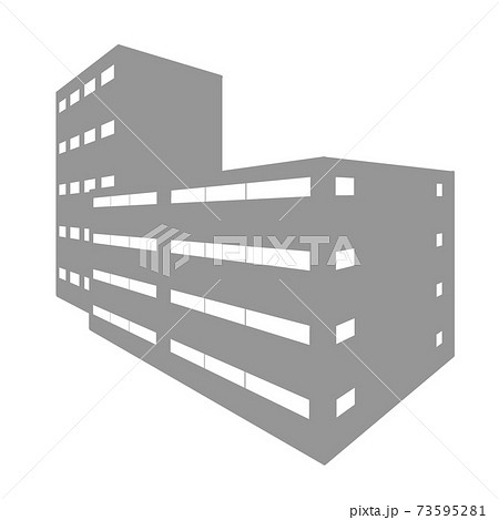 2つのビル シルエット のイラスト素材