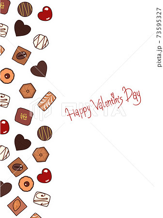 アソートチョコレートのかわいい背景イラスト 縦 バレンタインデーのイラスト素材