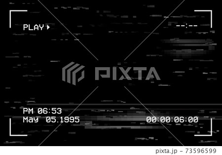 Camera film screen with glitch effect, vector vhs 73596599