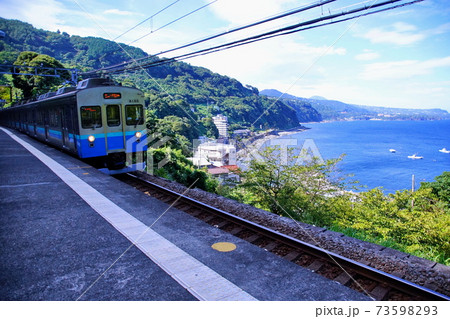 伊豆北川 駅　伊豆急行 8000系 普通列車 （ 静岡県 東伊豆 ） 73598293