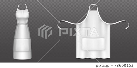 White chef apron, female pinafore for cooking food 73600152