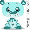 Cute Turquoise Blu Teddy  Bear Cartoon Character - Vector illustration 73600558
